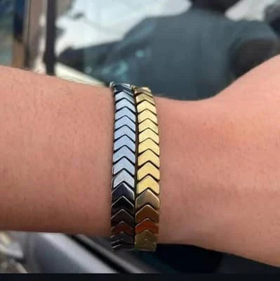 Stainless Steel Hematite Arrow Bracelet